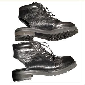 Open Heel Combat Boots